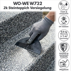 2K Steinteppich Versiegelung Bodenversiegelung Bodenbeschichtung Treppe W732 1,5-9KG