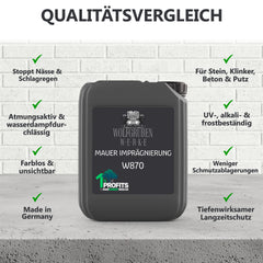 Imprégnation pour façades Hydrofuge - Protection des murs, pierres - Étanche et imperméable W870 1-10L