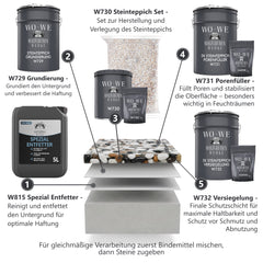 2K Steinteppich Versiegelung Bodenversiegelung Bodenbeschichtung Treppe W732 1,5-9KG