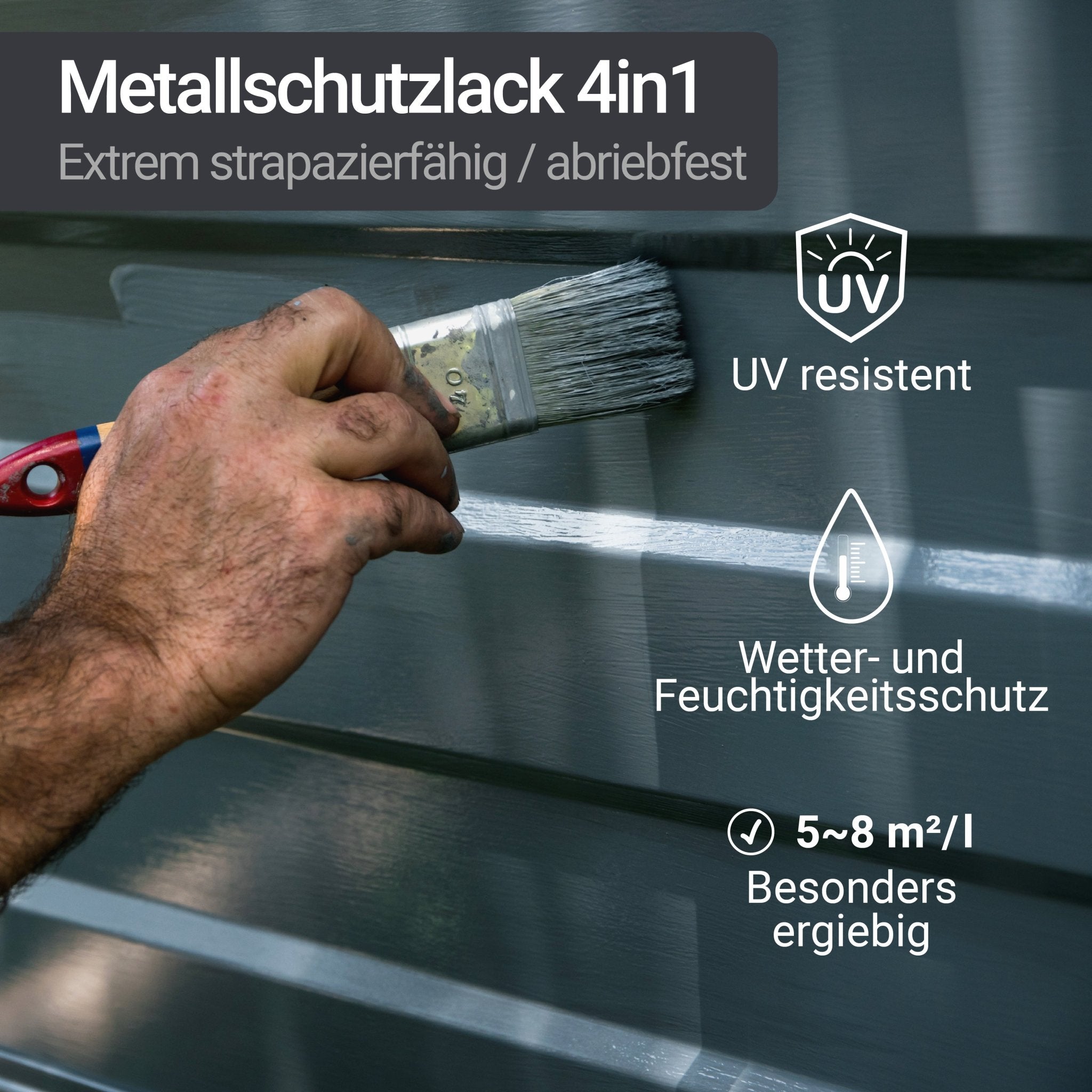 Metallschutzlack 3in1 Rostschutzlack Metallschutzfarbe Metalllack Sonderposten W908 - WO - WE.SHOP