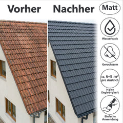 Dachfarbe MATT Dachbeschichtung Dachsanierung Dachziegel Sockelfarbe W510 0,75-20L