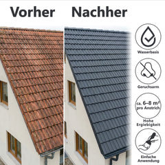 Dachfarbe SEIDENGLÄNZEND Sockelfarbe Dachbeschichtung Dachziegel W510 0,75-20L