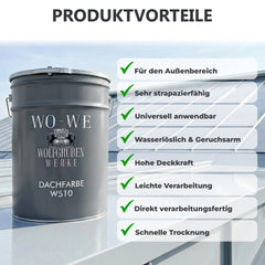 Dachfarbe SEIDENGLÄNZEND Sockelfarbe Dachbeschichtung Dachziegel W510 0,75-20L